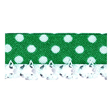 Biais tape lace finish through dots green 714861288